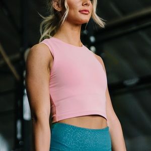 NWT ZYIA Muted Pink Hi-Neck Stronger Tank